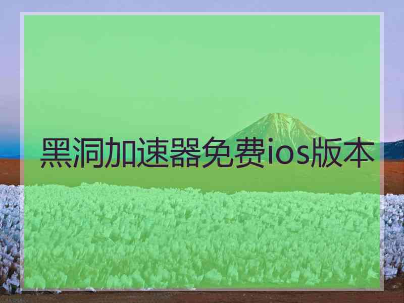 黑洞加速器免费ios版本