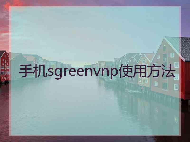 手机sgreenvnp使用方法